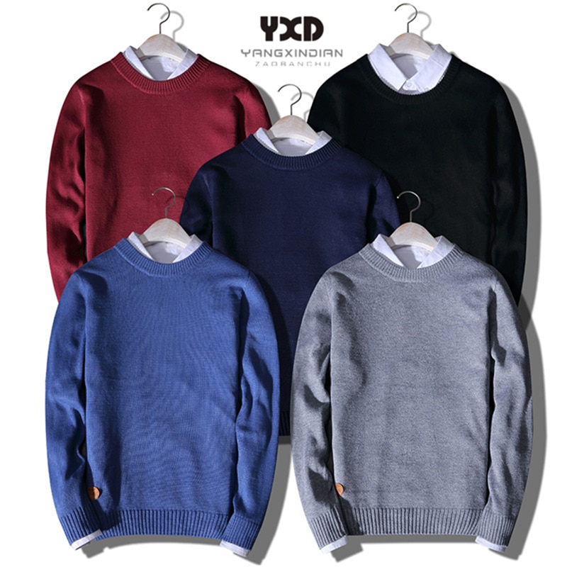 Men Clothes O-Neck Sweater Autumn Winter High Quality Warm Long Sleeve Pullovers Men Solid Slim Outwear Fit Knitting Clothing